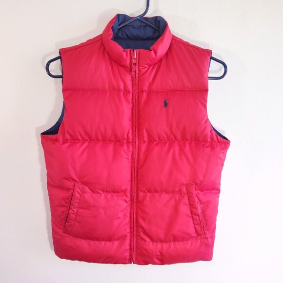 Polo Ralph Lauren Other - Polo Ralph Lauren Down Puffer Vest  Logo Pony Reversible Red/Blue Youth Size 7